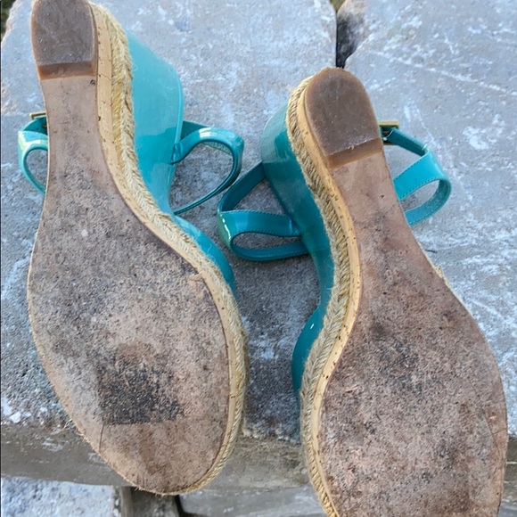 Gucci turquoise wedge shoes worn 3 times - Picture 3 of 3